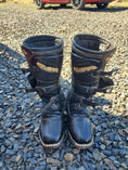Load image into Gallery viewer, A part of motor cross boots after being treated with Leather Better look new again.