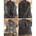 Load image into Gallery viewer, The image is a 4four way split showcasing the front and sleeves before and after in the top quadrants and the backs before and after respectfully in the bottom two quadrants.  Leather Better did a great job moisturizing, restoring the colour and even removed some stains.